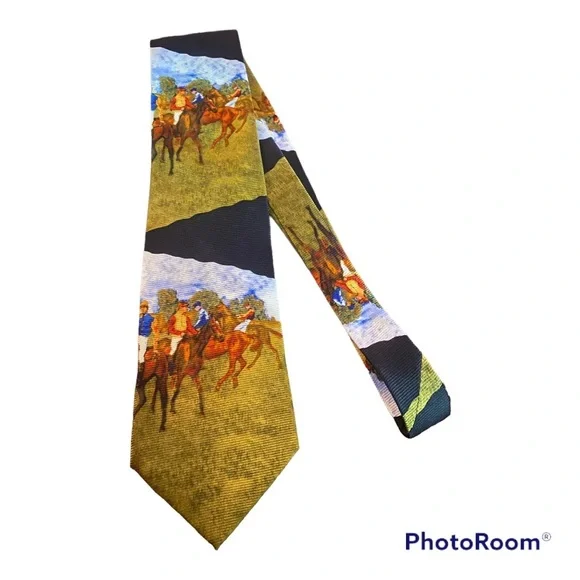 OPTIONS IN ART Men’s Necktie Degas, Race Horses by The Cleveland Museum of Art - Picture 4 of 6